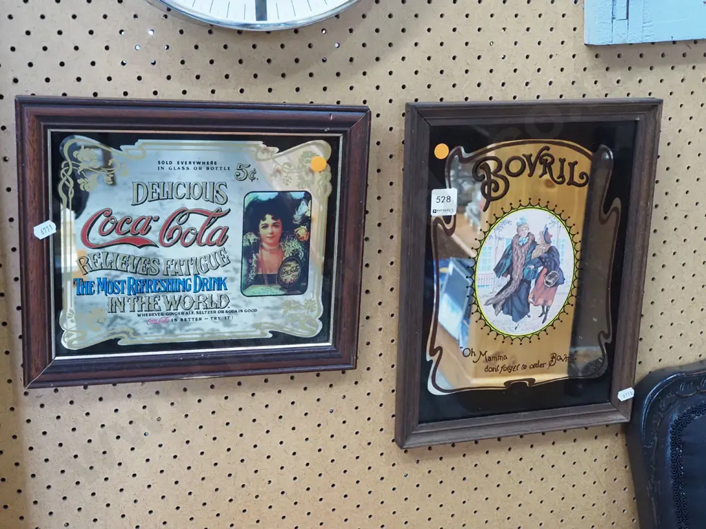Bovril and Coca Cola reproduction wall mirrors - orange dots Image 1++
