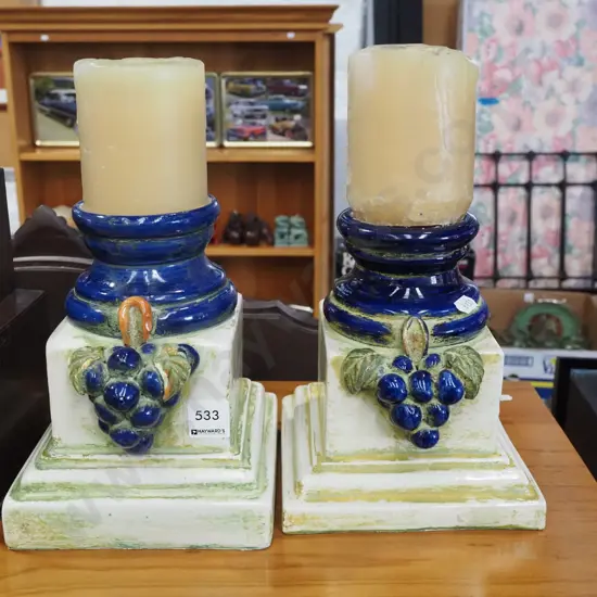 ceramic candlesticks and candles H290