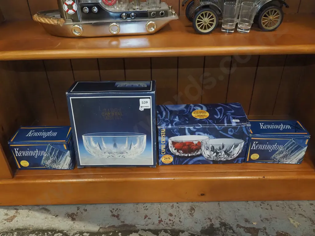 4x as new boxes of  crystal tumblers and bowls Image 1++
