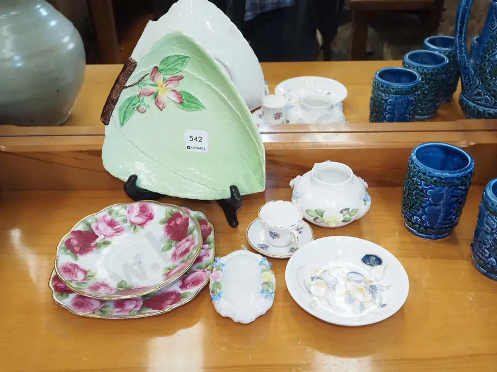 Carlton Ware leaf dish, miniature cup, saucer, Coalport dish etc Image 1++