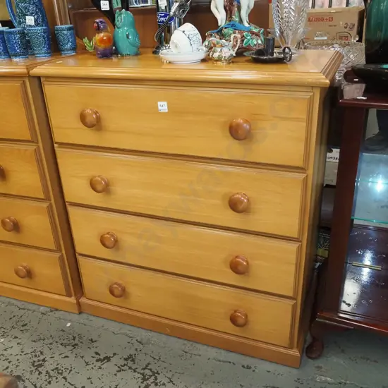 rimu and mdf 4 drawer chest H880 W800 D400