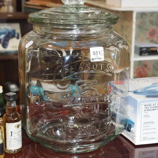 large glass peanuts jar H320