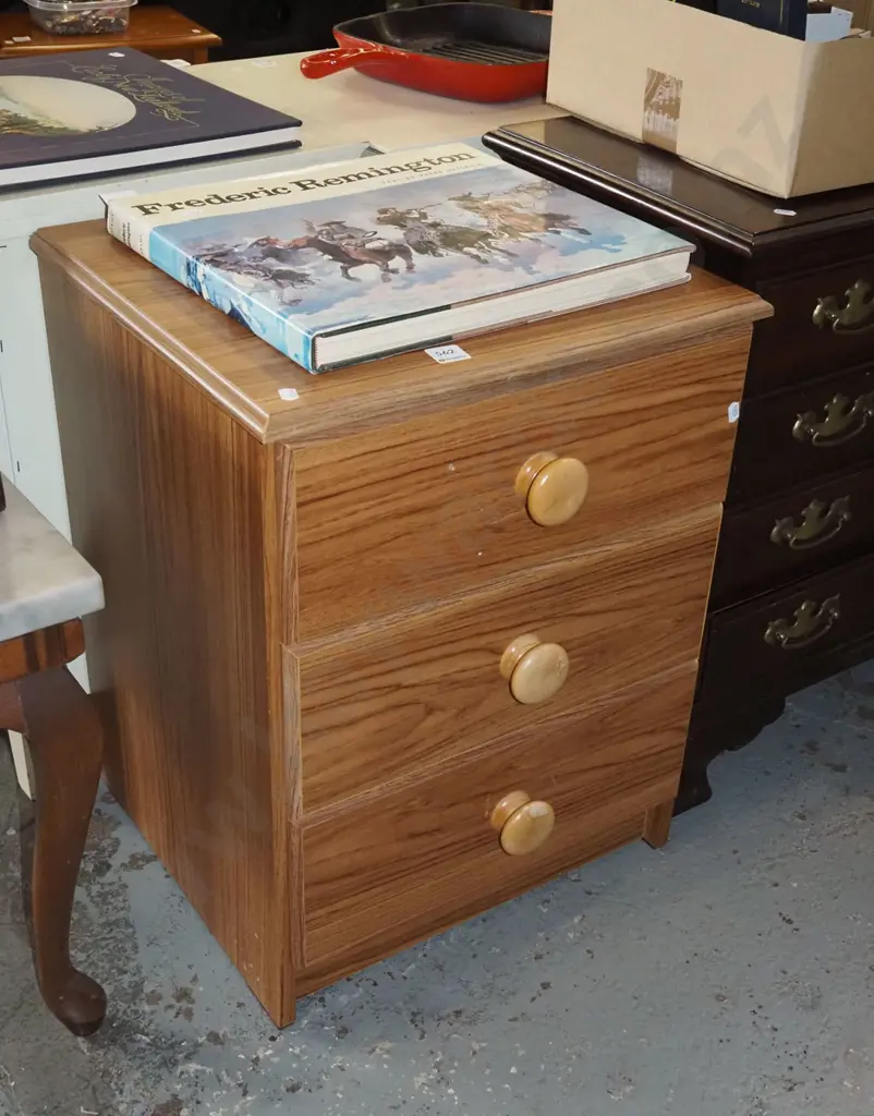 mdf faux veneer 2 drawer bedside cabinet Image 1++