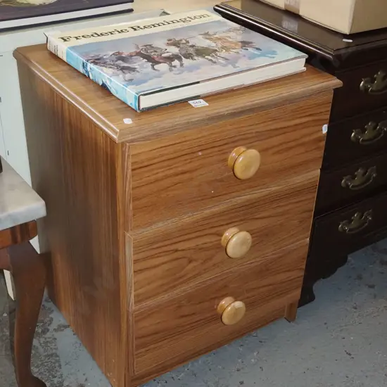 mdf faux veneer 2 drawer bedside cabinet