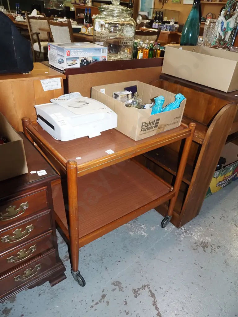 mid century teak and formica tea trolley Image 1++
