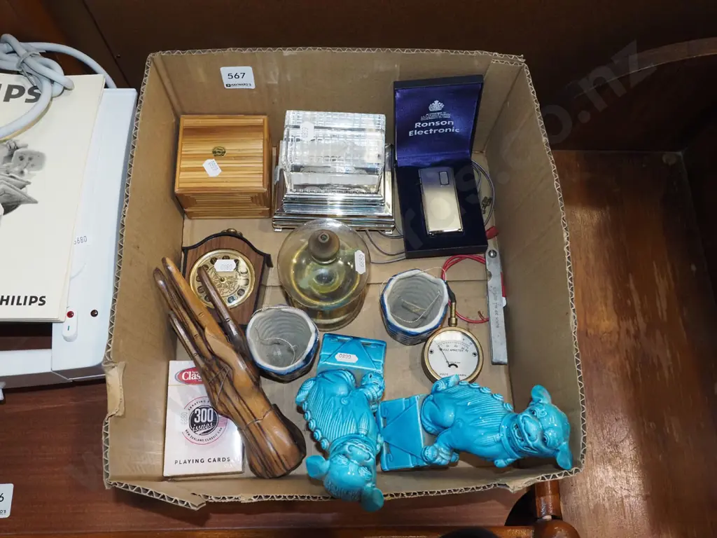 box; foo dogs, playing cards, wooden ring hand etc Image 1++