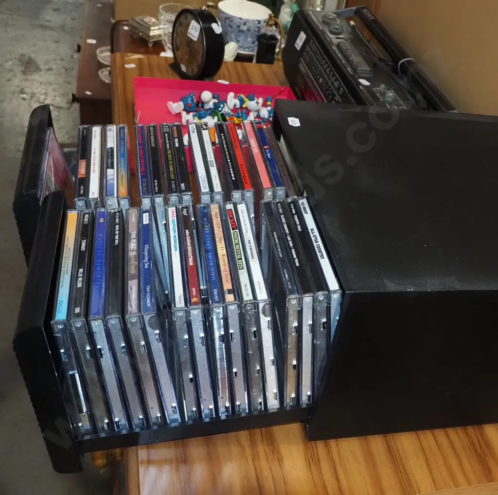 plastic twin drawer CD chest with CDs Image 1++