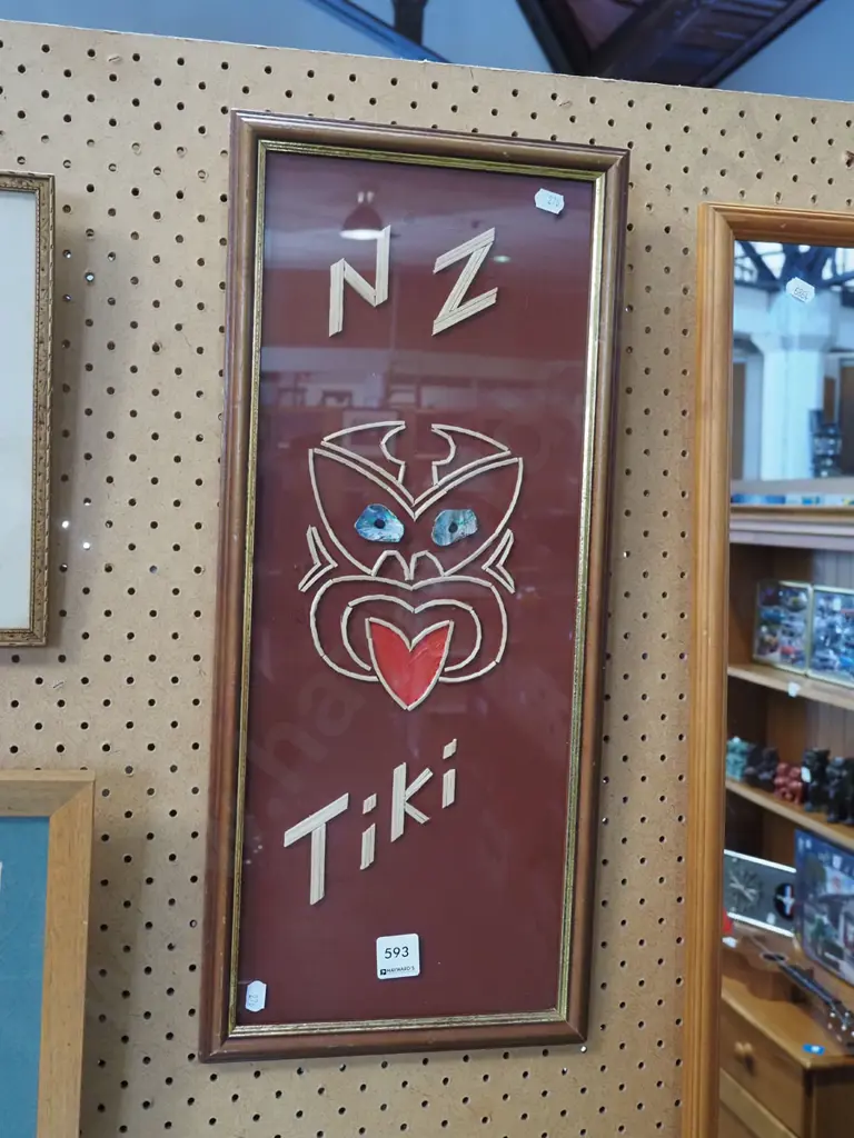 NZ matchstick tiki art work H540 Image 1++