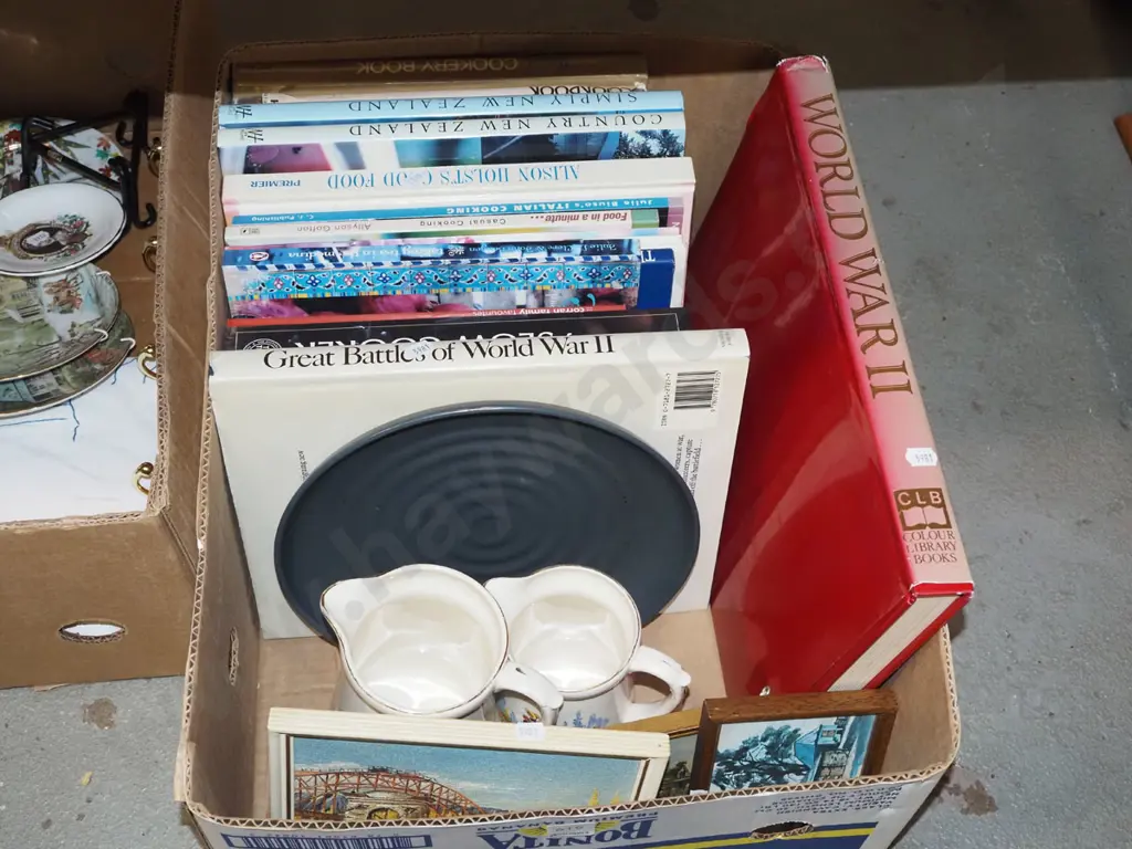 box; various books, jugs, small artworks etc Image 1++
