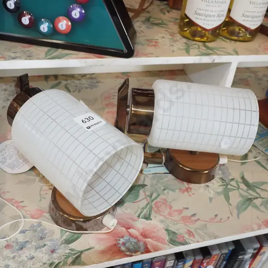 2x mid century wall mounted bedside lights
