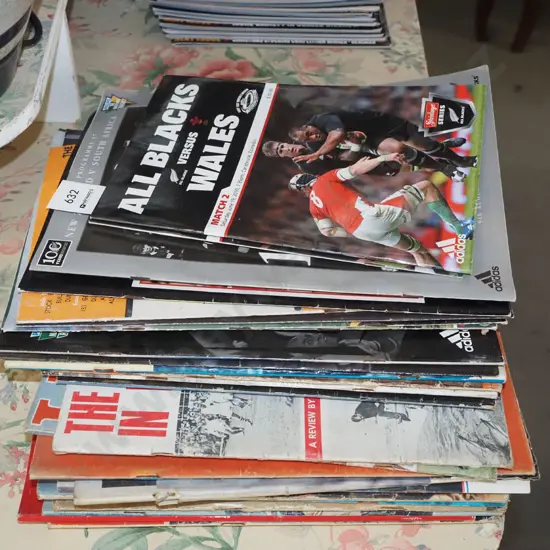 various rugby catalogues and programmes, sporting publications 1960s-2010
