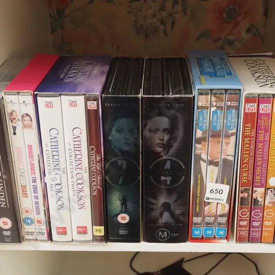 various boxed sets of DVDs