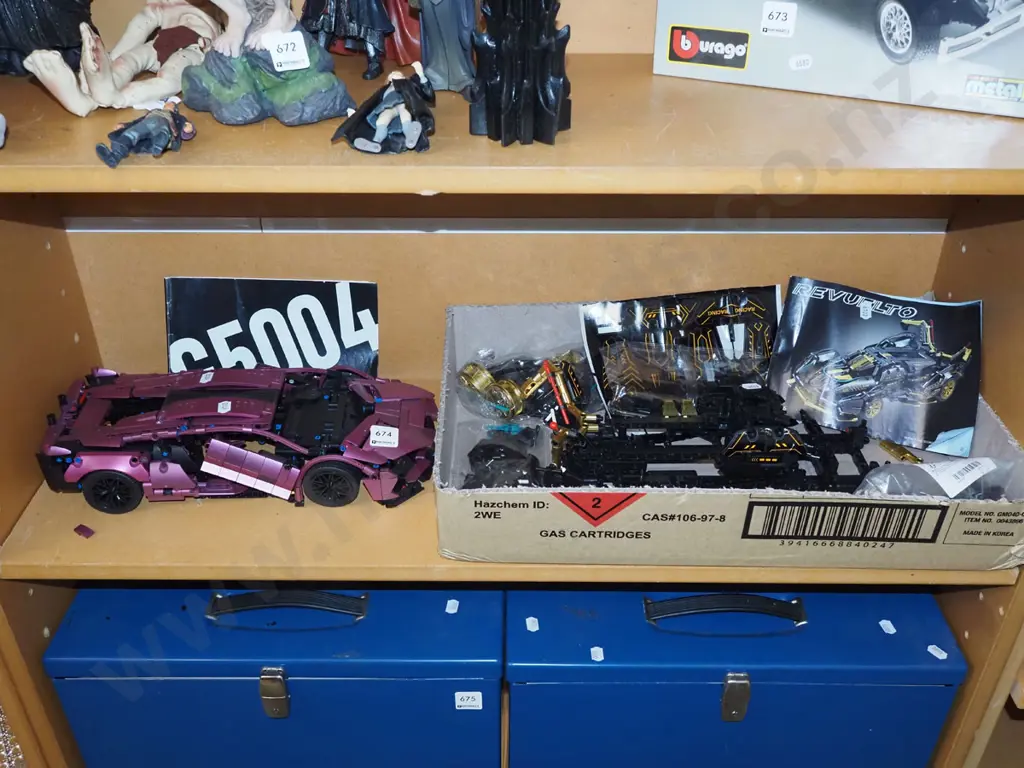 shelf; Lego Technics cars - partially assembled Image 1++