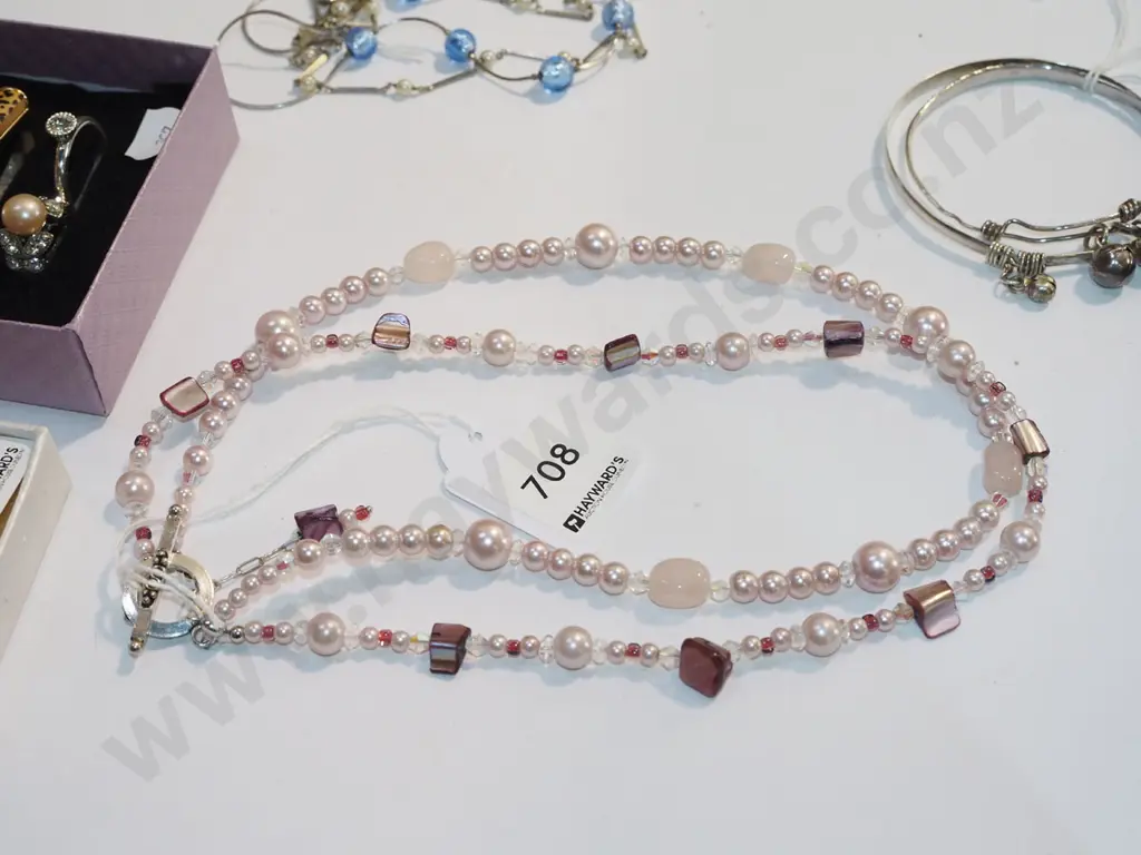 sterling silver faux pearl necklace Image 1++