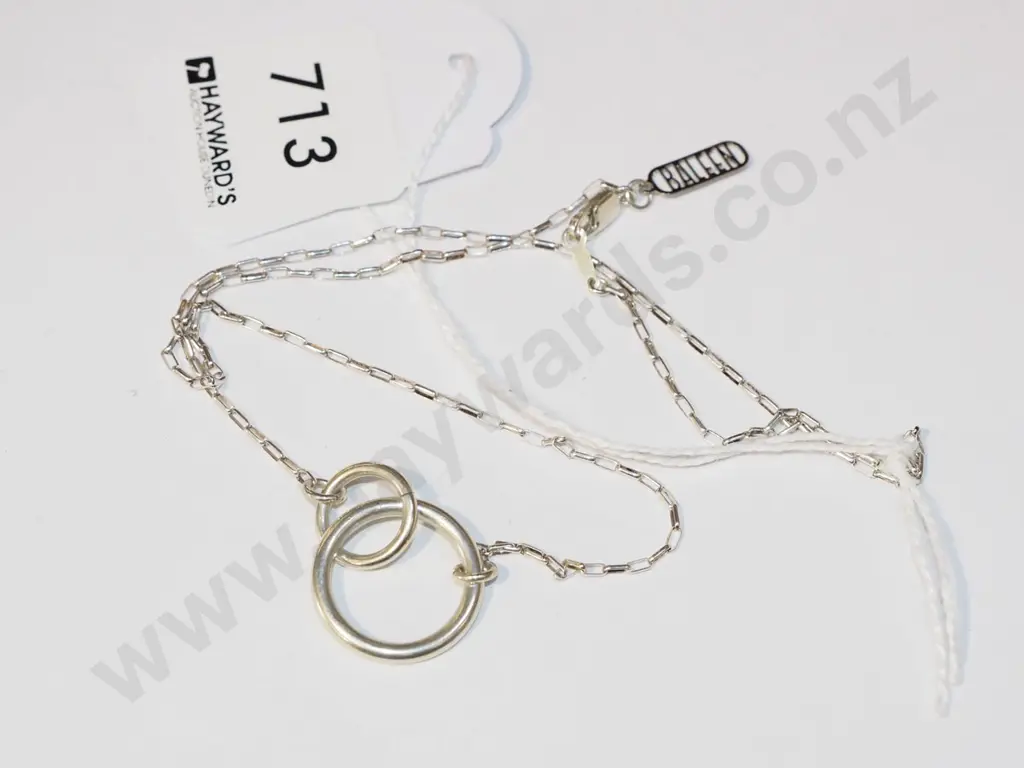 sterling silver double loop necklace Image 1++