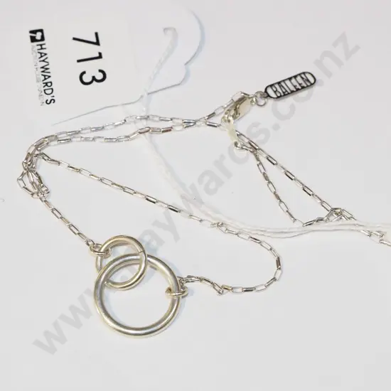 sterling silver double loop necklace