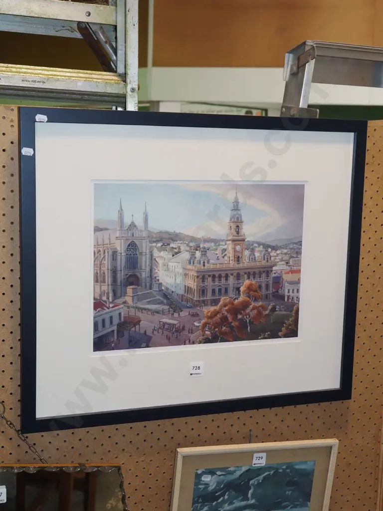 framed McAra print - Octagon & Town Hall Image 1++