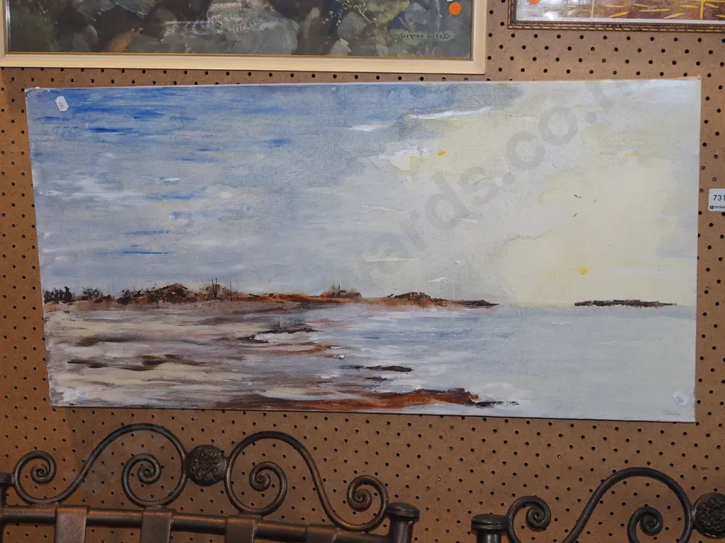 boxed acrylic on canvas - coastal scene Image 1++