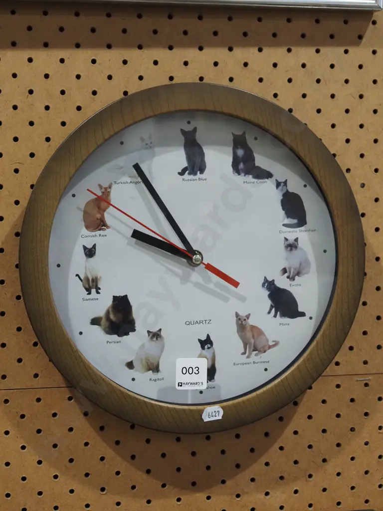 cat themed wall clock Image 1++