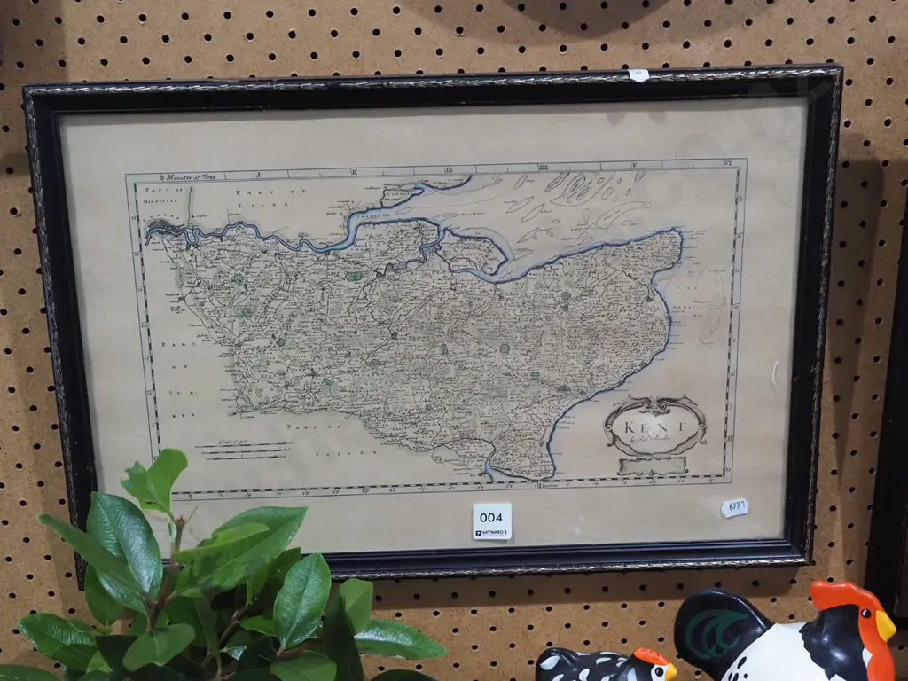 framed print - map of Kent - water damage Image 1++
