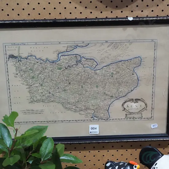 framed print - map of Kent - water damage