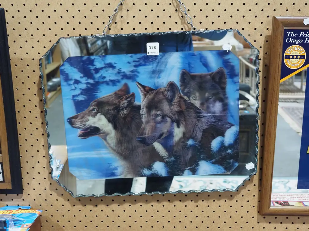 mirror framed wolf pack print Image 1++