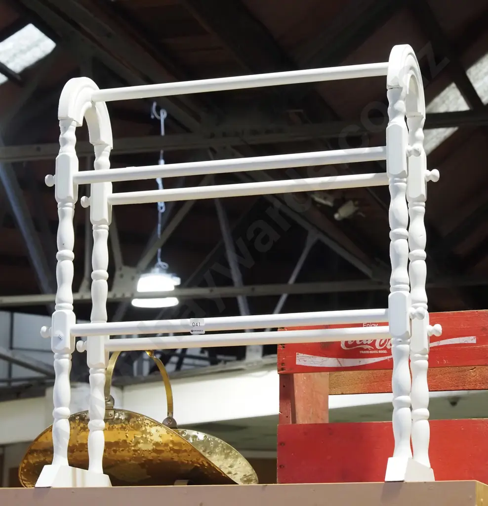 white painted wooden towel rail Image 1++