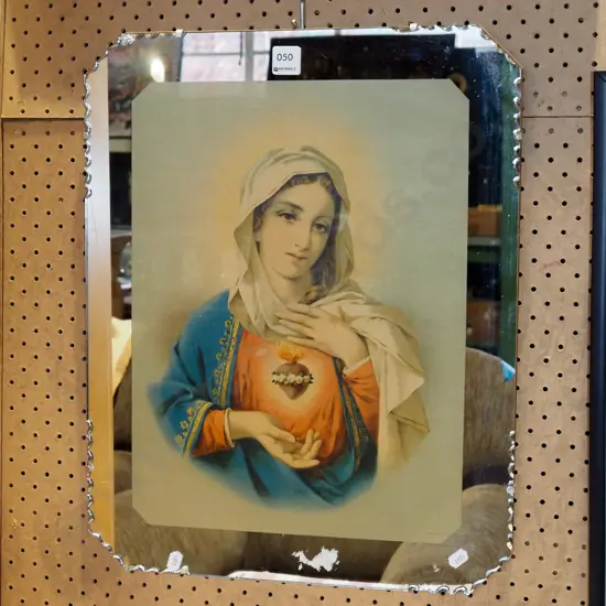 mirror framed religious print