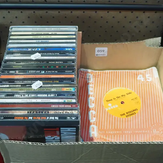 box; CDs, 45s