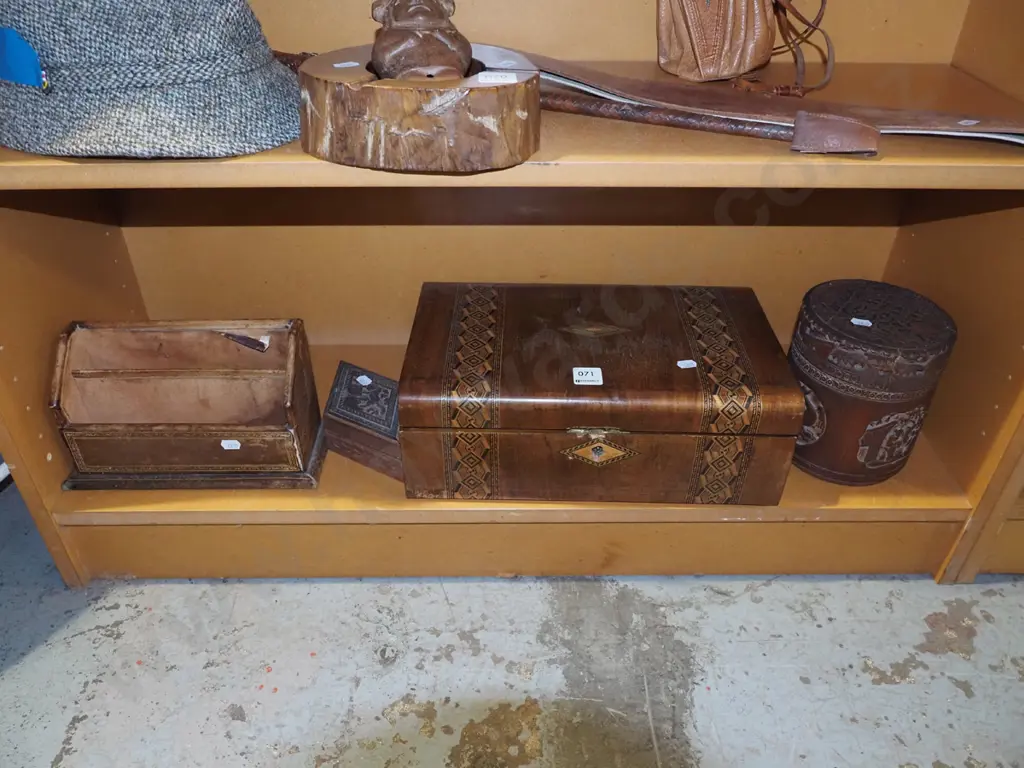 letter rack, decorative writers box, lidded canister Image 1++