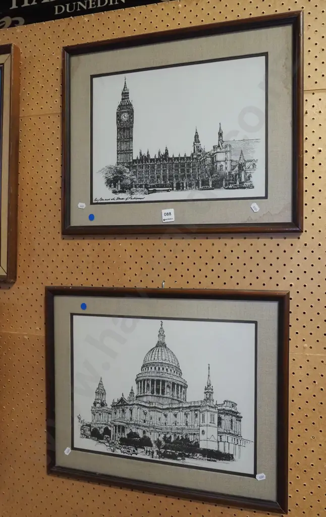 2x framed prints - houses of parliament, Westminster Cathedral Image 1++