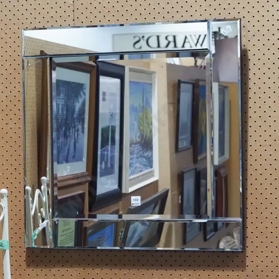 bevelled edge modern wall mirror H600