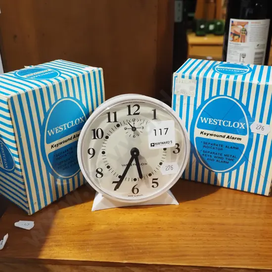 2x boxed West clock alarm clocks