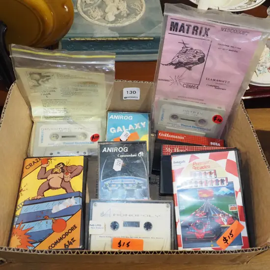 box; Commodore 64 and Sega computer games