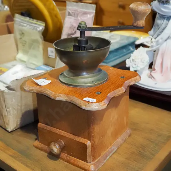 oak coffee mill