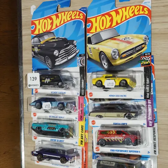 8x as new carded Hotwheels vehicles