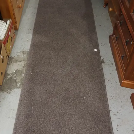 synthetic grey edged floor runner L2440 W820