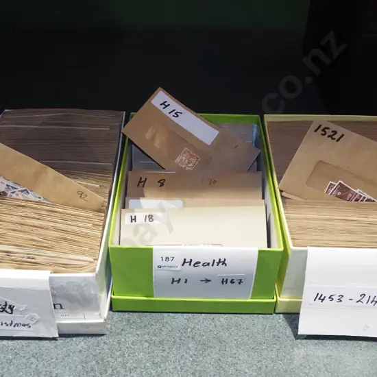 3x boxes of stamps