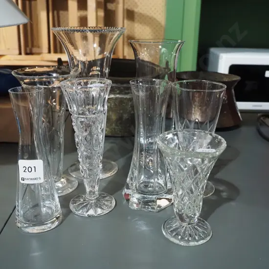 assorted crystal vases Tallest H205