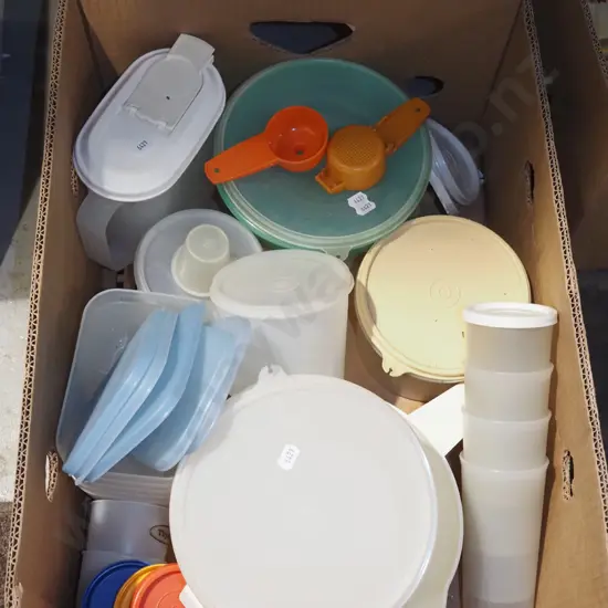 box of  Tupperware