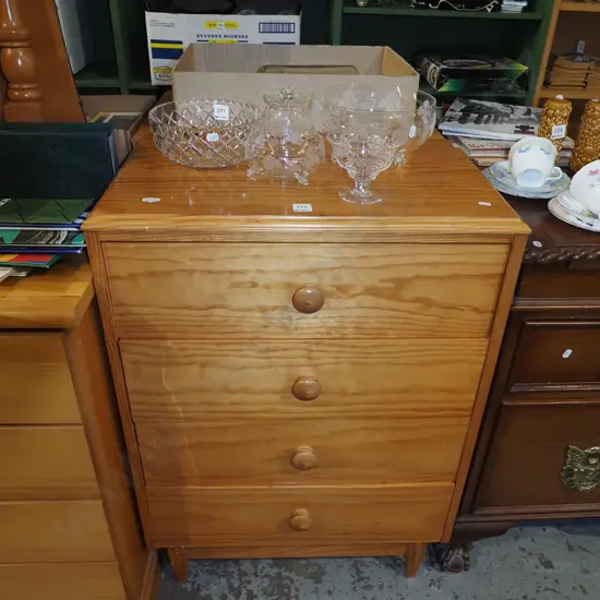 solid pine 4 drawer chest H850 W600 D370