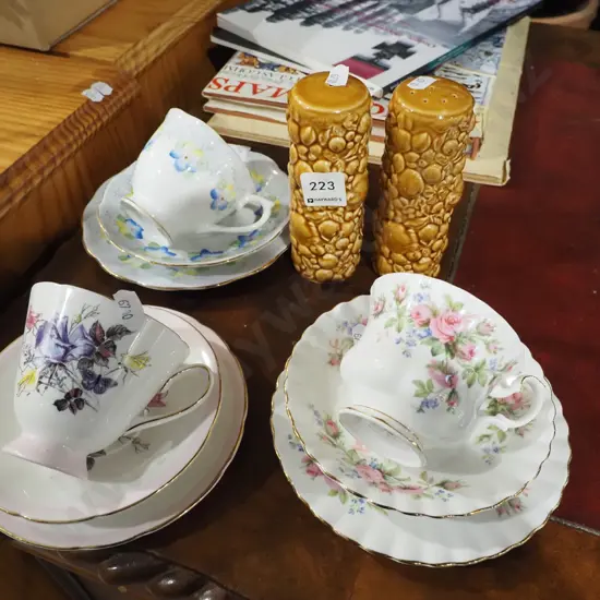 Carlton ware salt and peppers, 3x trios