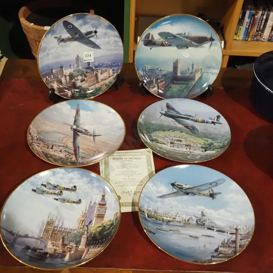 6x heroes of the sky cabinet plates