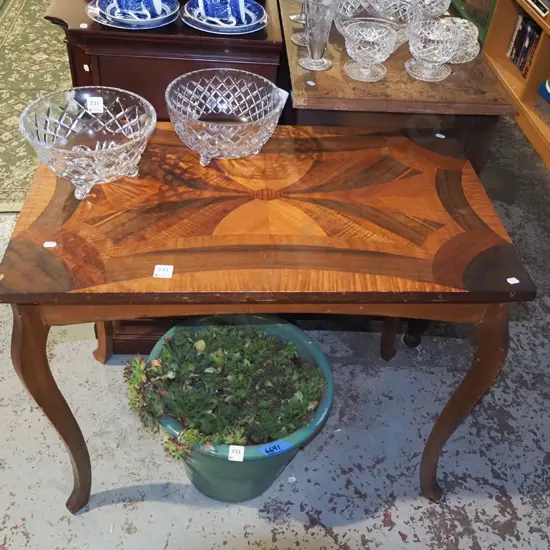 marquetry inlaid cab leg hall table H660 W760 D465