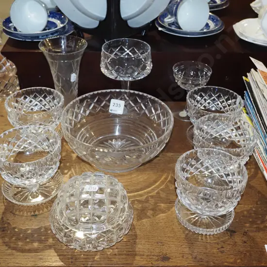 cut crystal sweet set, trinket box, goblet etc