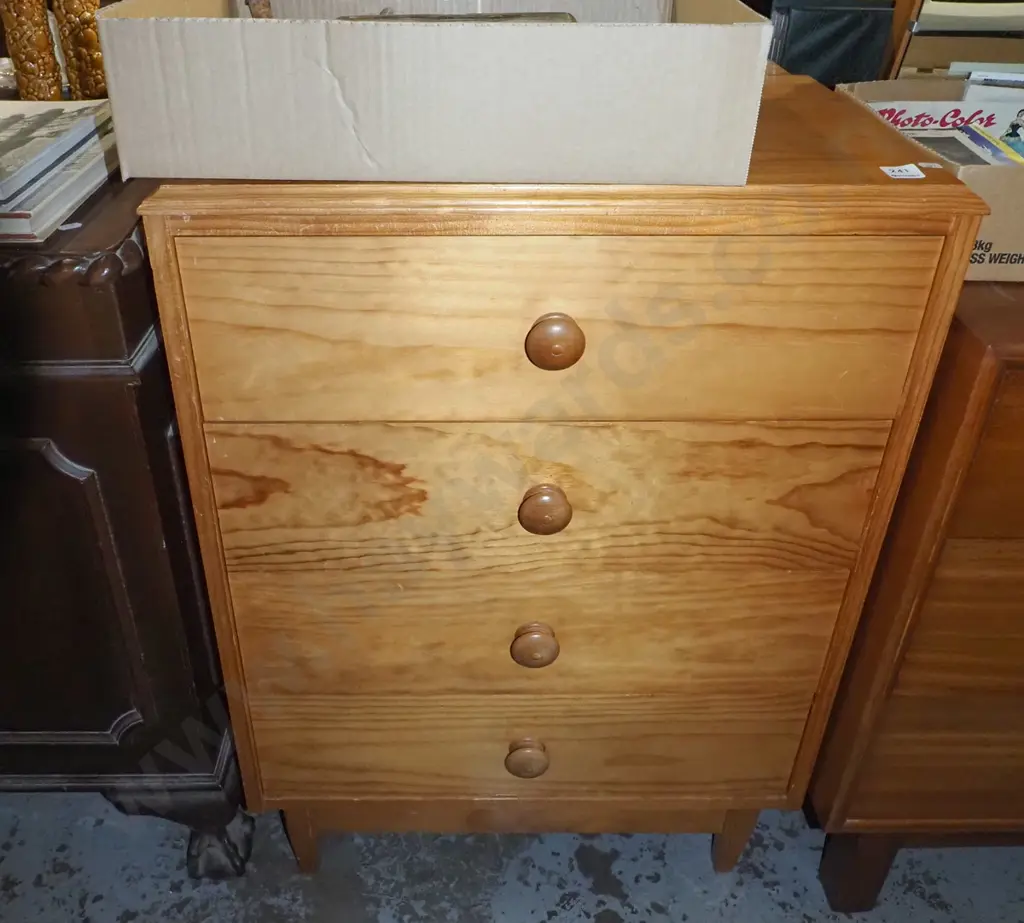 solid pine 4 drawer chest H850 W600 D370 Image 1++