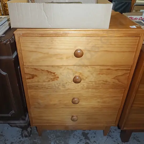 solid pine 4 drawer chest H850 W600 D370