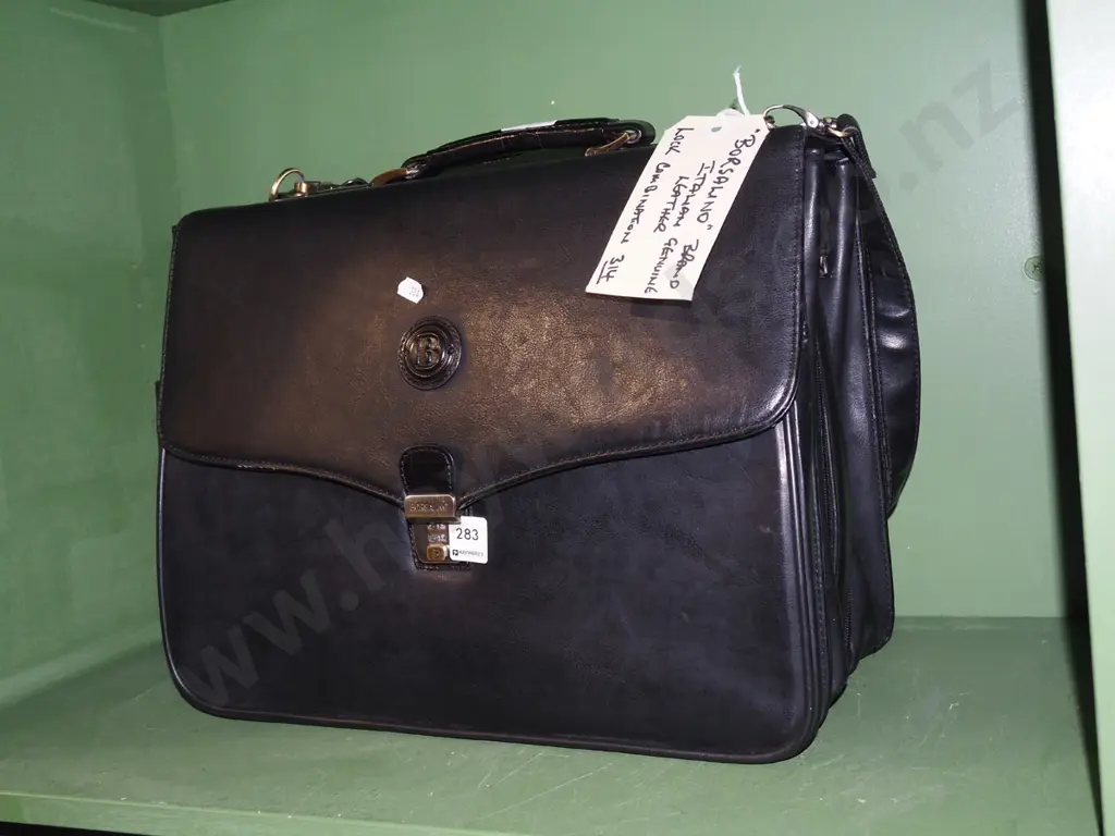 Italian leather lock combination satchel Image 1++