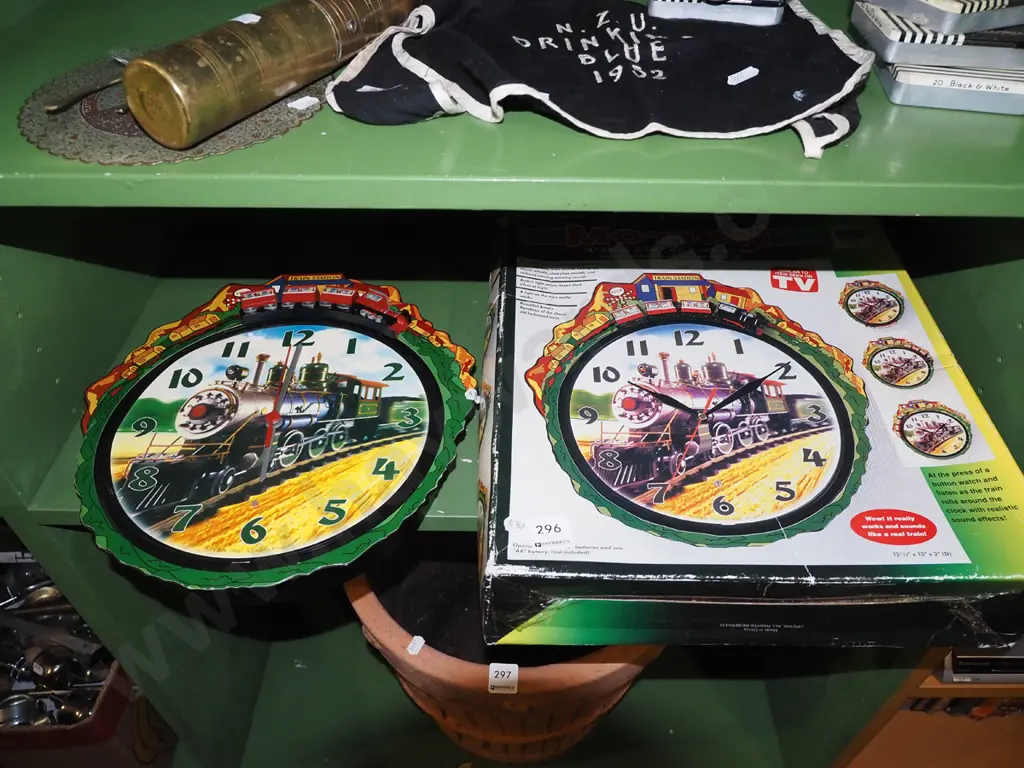 children's train themed wall clock Image 1++