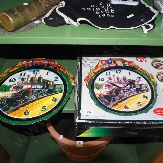 children's train themed wall clock